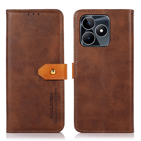 Funda de Cuero Cartera con Soporte Carcasa N07P para Realme C53 Marron