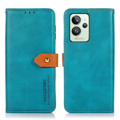 Funda de Cuero Cartera con Soporte Carcasa N07P para Realme GT2 Pro 5G Cian