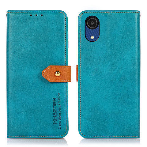 Funda de Cuero Cartera con Soporte Carcasa N07P para Samsung Galaxy A03 Core Cian