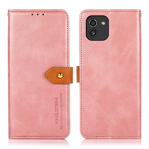 Funda de Cuero Cartera con Soporte Carcasa N07P para Samsung Galaxy A03 Rosa