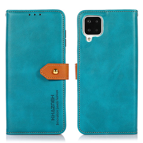 Funda de Cuero Cartera con Soporte Carcasa N07P para Samsung Galaxy A12 5G Cian