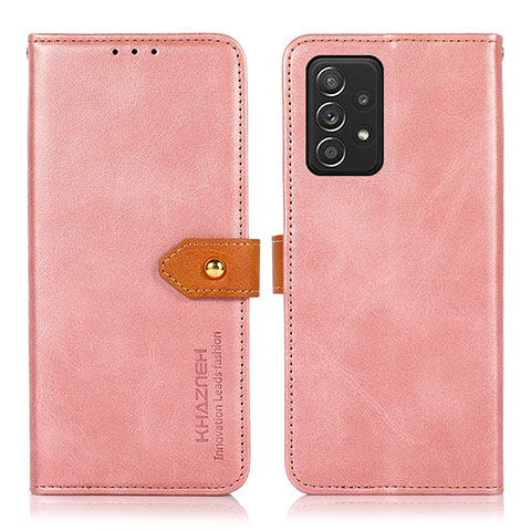 Funda de Cuero Cartera con Soporte Carcasa N07P para Samsung Galaxy A52 4G Rosa