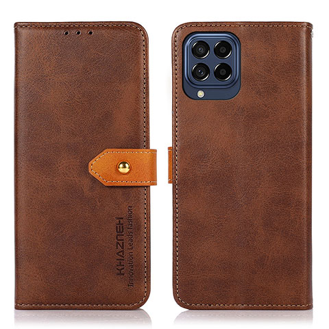 Funda de Cuero Cartera con Soporte Carcasa N07P para Samsung Galaxy M53 5G Marron