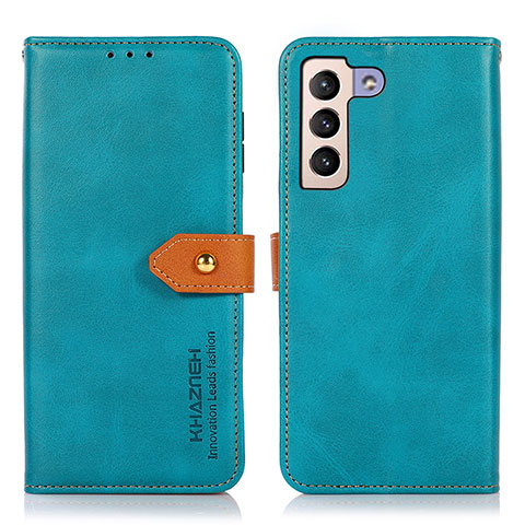 Funda de Cuero Cartera con Soporte Carcasa N07P para Samsung Galaxy S21 5G Cian