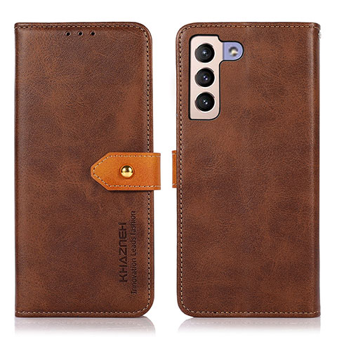 Funda de Cuero Cartera con Soporte Carcasa N07P para Samsung Galaxy S22 5G Marron