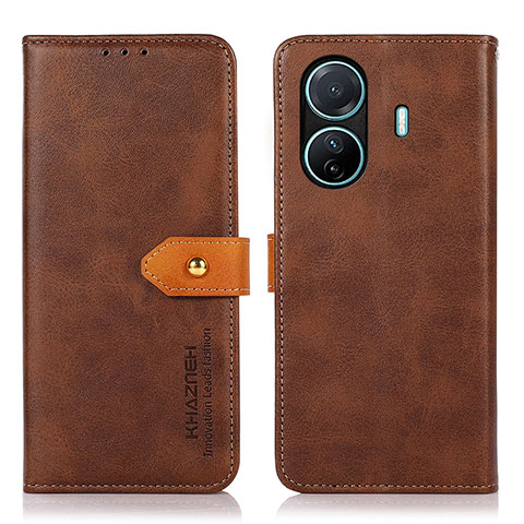 Funda de Cuero Cartera con Soporte Carcasa N07P para Vivo iQOO Z6 Pro 5G Marron