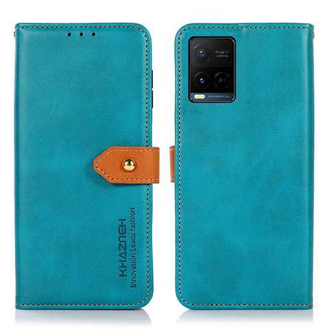 Funda de Cuero Cartera con Soporte Carcasa N07P para Vivo Y21e Cian