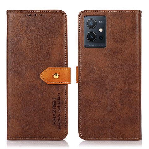 Funda de Cuero Cartera con Soporte Carcasa N07P para Vivo Y33e 5G Marron