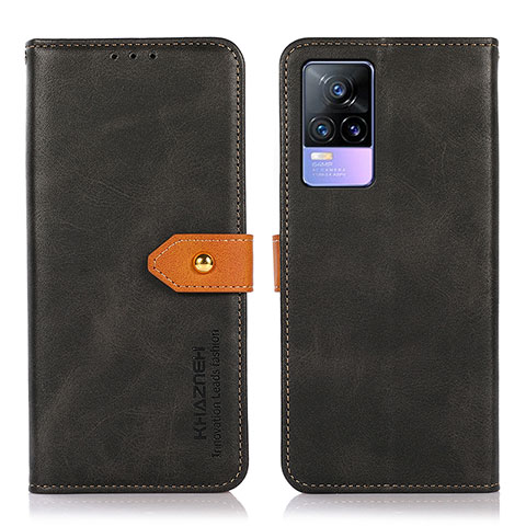 Funda de Cuero Cartera con Soporte Carcasa N07P para Vivo Y73 (2021) Negro