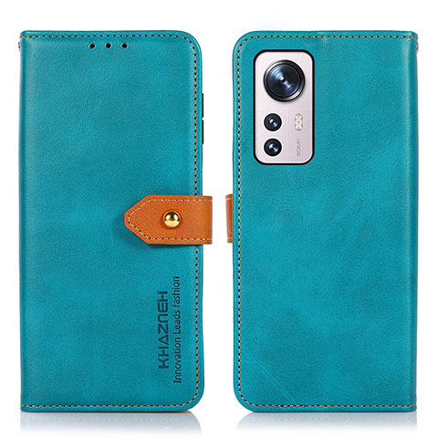 Funda de Cuero Cartera con Soporte Carcasa N07P para Xiaomi Mi 12X 5G Cian