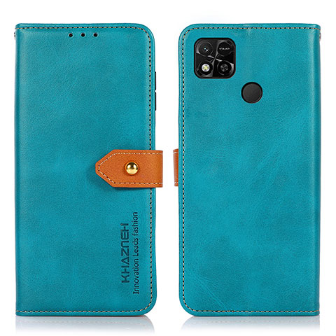 Funda de Cuero Cartera con Soporte Carcasa N07P para Xiaomi POCO C3 Cian