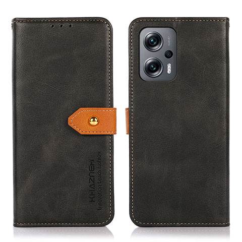 Funda de Cuero Cartera con Soporte Carcasa N07P para Xiaomi Poco F5 5G Negro