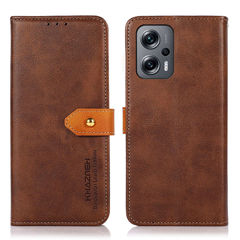 Funda de Cuero Cartera con Soporte Carcasa N07P para Xiaomi Poco X4 GT 5G Marron