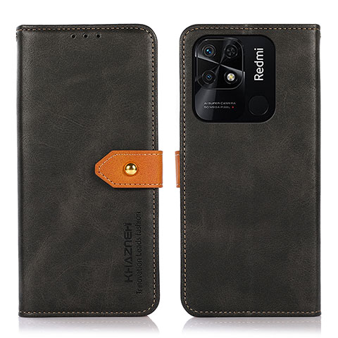 Funda de Cuero Cartera con Soporte Carcasa N07P para Xiaomi Redmi 10 Power Negro