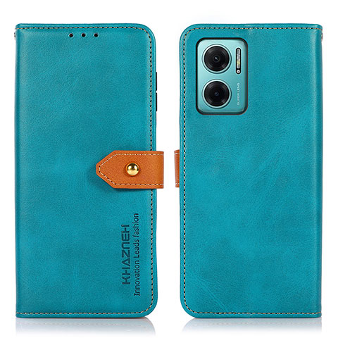 Funda de Cuero Cartera con Soporte Carcasa N07P para Xiaomi Redmi 11 Prime 5G Cian