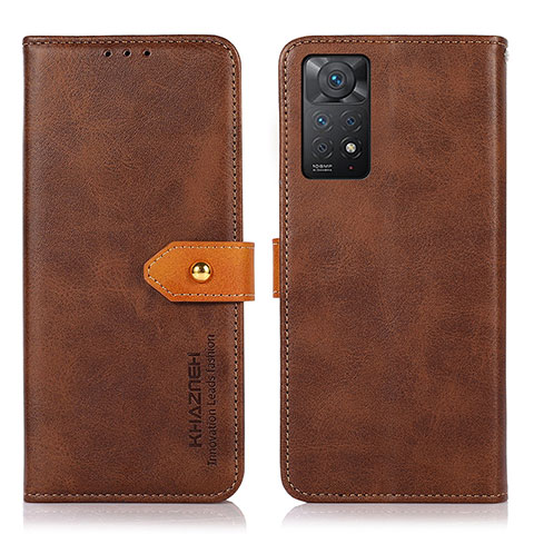 Funda de Cuero Cartera con Soporte Carcasa N07P para Xiaomi Redmi Note 11 Pro 4G Marron