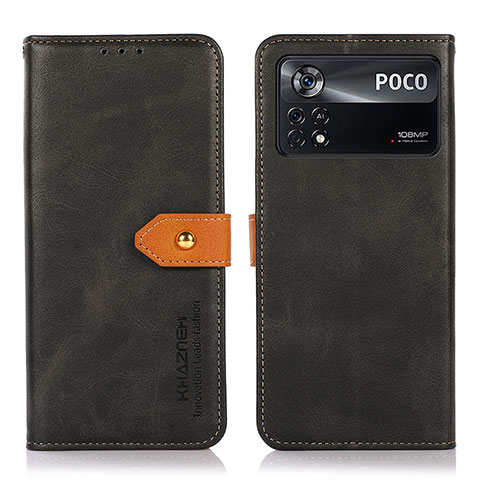 Funda de Cuero Cartera con Soporte Carcasa N07P para Xiaomi Redmi Note 11E Pro 5G Negro