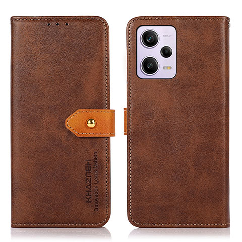 Funda de Cuero Cartera con Soporte Carcasa N07P para Xiaomi Redmi Note 12 Explorer Marron