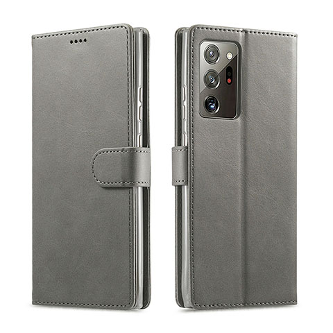 Funda de Cuero Cartera con Soporte Carcasa N08 para Samsung Galaxy Note 20 Ultra 5G Gris