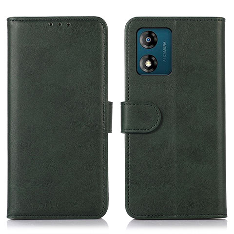 Funda de Cuero Cartera con Soporte Carcasa N08P para Motorola Moto E13 Verde