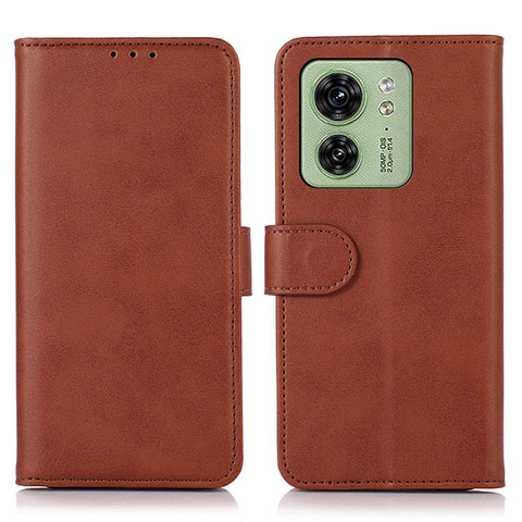 Funda de Cuero Cartera con Soporte Carcasa N08P para Motorola Moto Edge (2023) 5G Marron