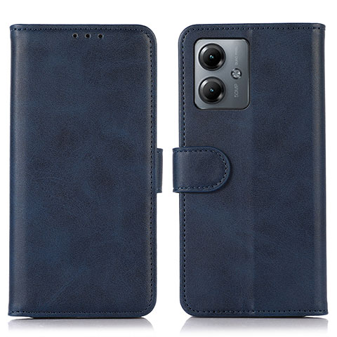 Funda de Cuero Cartera con Soporte Carcasa N08P para Motorola Moto G14 Azul