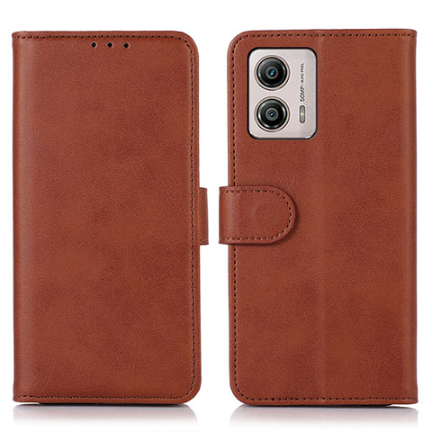 Funda de Cuero Cartera con Soporte Carcasa N08P para Motorola Moto G53 5G Marron