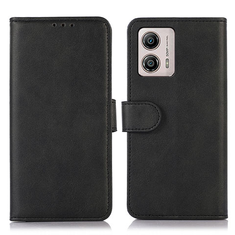 Funda de Cuero Cartera con Soporte Carcasa N08P para Motorola Moto G53 5G Negro