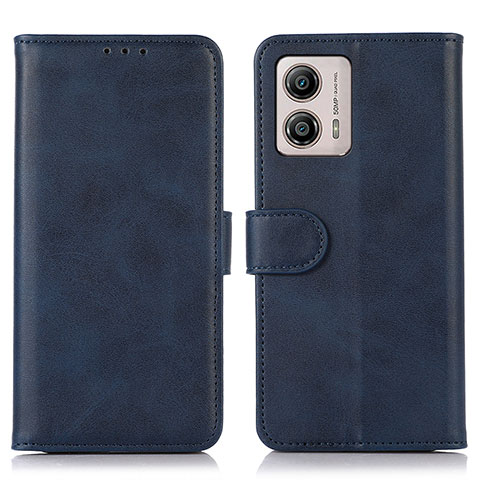 Funda de Cuero Cartera con Soporte Carcasa N08P para Motorola Moto G53y 5G Azul