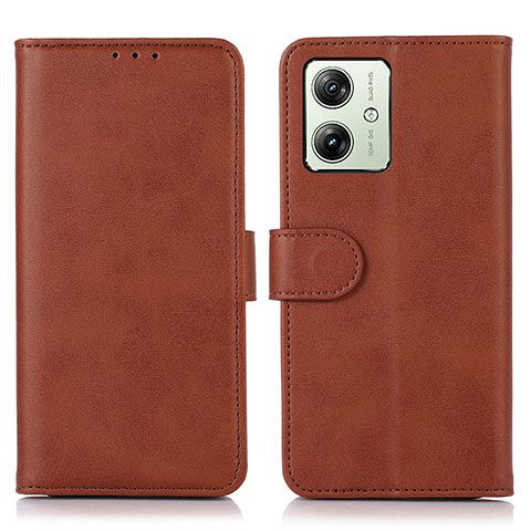 Funda de Cuero Cartera con Soporte Carcasa N08P para Motorola Moto G54 5G Marron