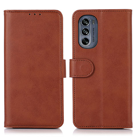 Funda de Cuero Cartera con Soporte Carcasa N08P para Motorola Moto G62 5G Marron