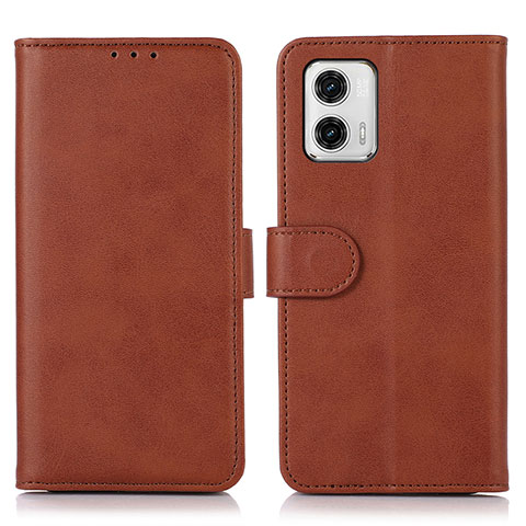 Funda de Cuero Cartera con Soporte Carcasa N08P para Motorola Moto G73 5G Marron