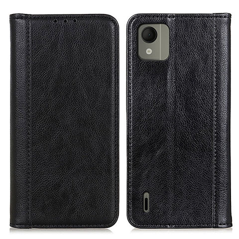 Funda de Cuero Cartera con Soporte Carcasa N08P para Nokia C110 Negro