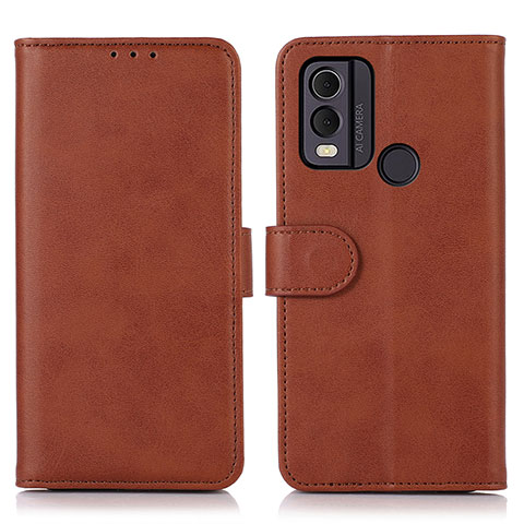 Funda de Cuero Cartera con Soporte Carcasa N08P para Nokia C22 Marron