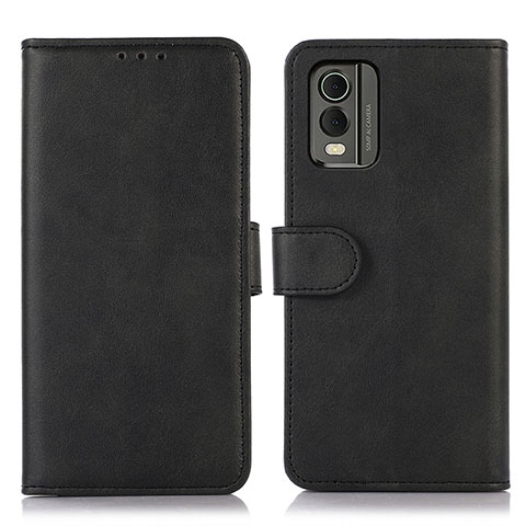 Funda de Cuero Cartera con Soporte Carcasa N08P para Nokia C32 Negro