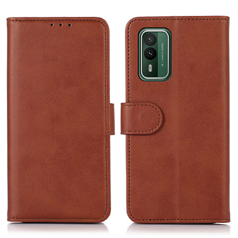 Funda de Cuero Cartera con Soporte Carcasa N08P para Nokia XR21 Marron