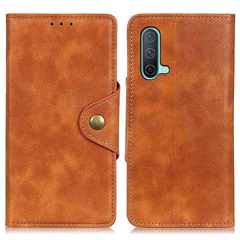 Funda de Cuero Cartera con Soporte Carcasa N08P para OnePlus Nord CE 5G Marron