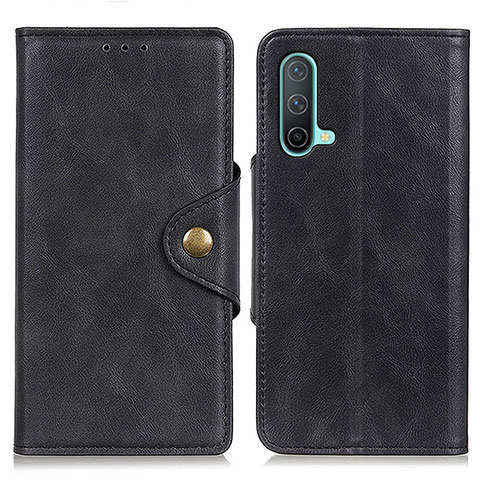 Funda de Cuero Cartera con Soporte Carcasa N08P para OnePlus Nord CE 5G Negro