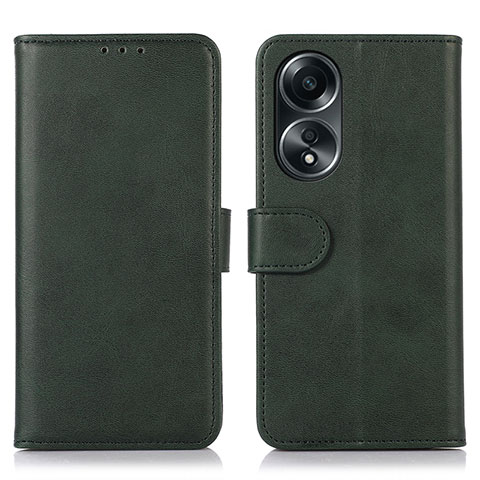 Funda de Cuero Cartera con Soporte Carcasa N08P para Oppo A18 Verde