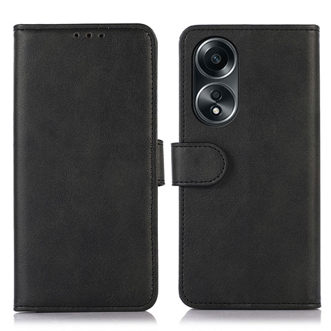 Funda de Cuero Cartera con Soporte Carcasa N08P para Oppo A78 4G Negro