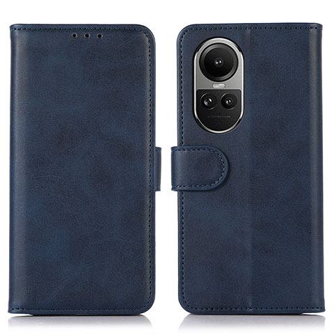 Funda de Cuero Cartera con Soporte Carcasa N08P para Oppo Reno10 5G Azul