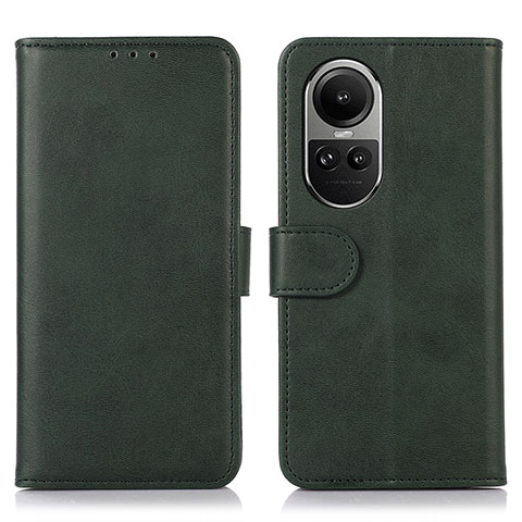 Funda de Cuero Cartera con Soporte Carcasa N08P para Oppo Reno10 Pro 5G Verde