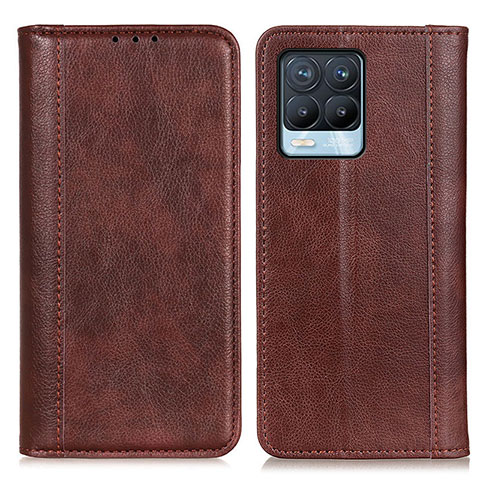 Funda de Cuero Cartera con Soporte Carcasa N08P para Realme 8 4G Marron