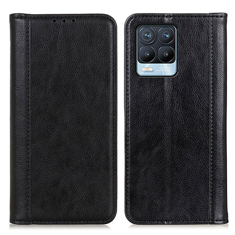 Funda de Cuero Cartera con Soporte Carcasa N08P para Realme 8 Pro Negro