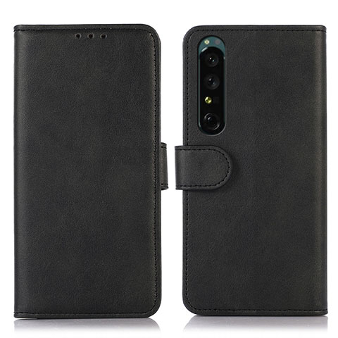 Funda de Cuero Cartera con Soporte Carcasa N08P para Sony Xperia 1 IV Negro