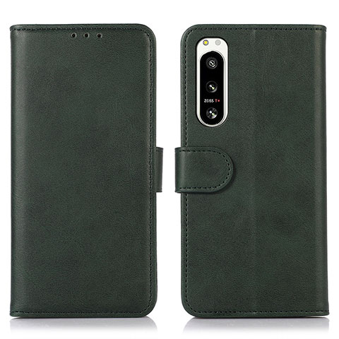 Funda de Cuero Cartera con Soporte Carcasa N08P para Sony Xperia 5 IV Verde