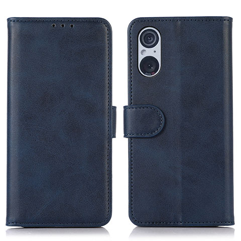 Funda de Cuero Cartera con Soporte Carcasa N08P para Sony Xperia 5 V Azul