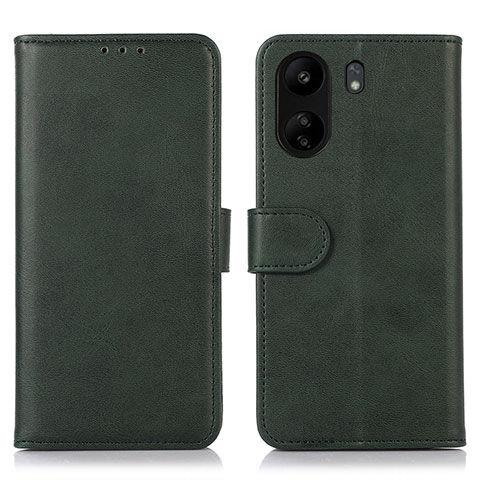 Funda de Cuero Cartera con Soporte Carcasa N08P para Xiaomi Redmi 13C Verde