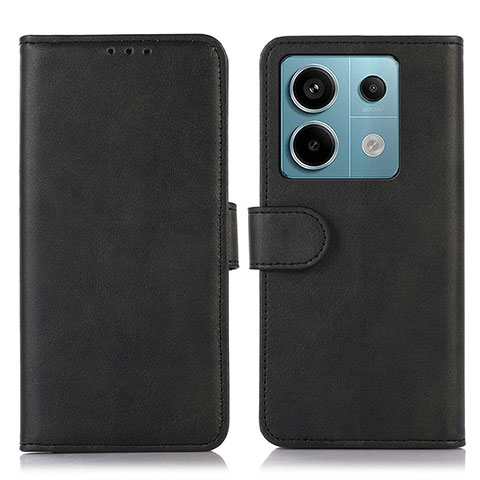 Funda de Cuero Cartera con Soporte Carcasa N08P para Xiaomi Redmi Note 13 Pro 5G Negro