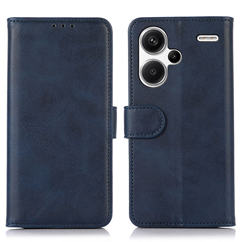 Funda de Cuero Cartera con Soporte Carcasa N08P para Xiaomi Redmi Note 13 Pro+ Plus 5G Azul